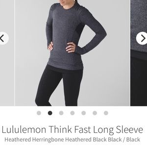 Lululemon Think Fast Long Sleeve Heathered Rulu 6